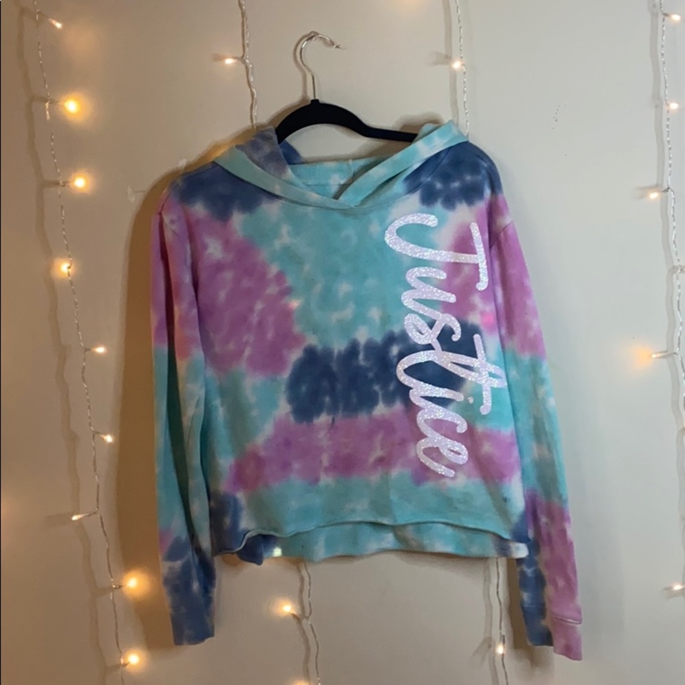 Tied died cropped hoodie